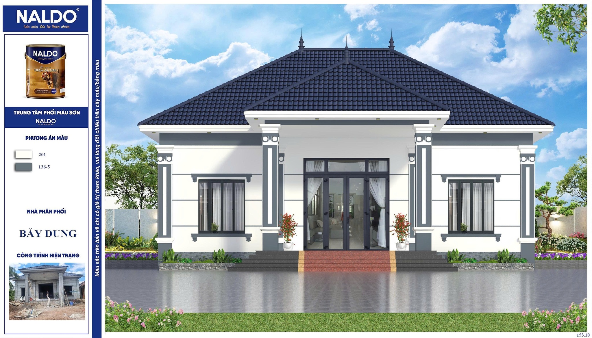 MỘT SỐ KIỂU PHỐI MÀU NHÀ THÔNG DỤNG VỚI SƠN NALDO